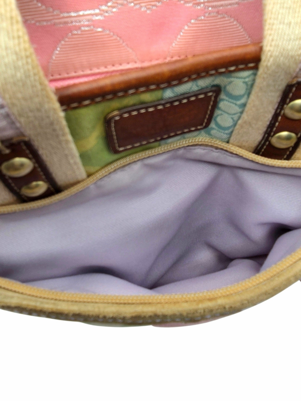 Y2K Coach Patchwork Hampton Mini Tote Bag in Spring Pastel Multicolor - Picture 10 of 10